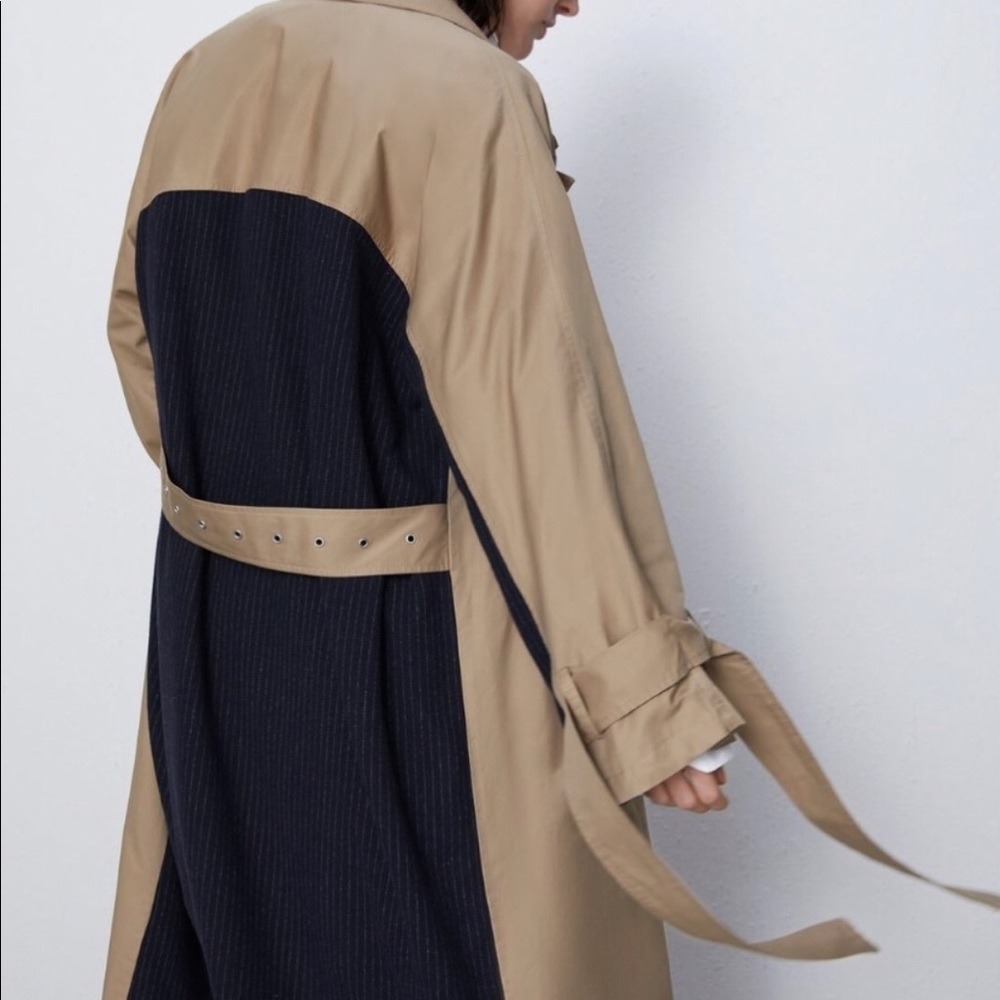 Zara Mixed Trench Coat - Picture 7 of 9